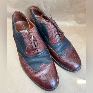 Bruno Magli Two Tone Brown and Black Wingtip Dress Shoes. Size 13
